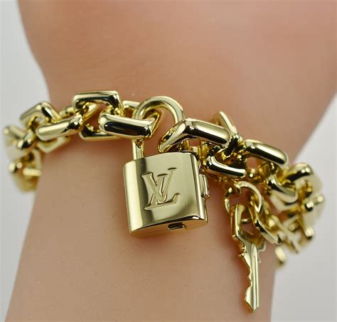 lv gold bracelet|louis vuitton gold charm bracelet.